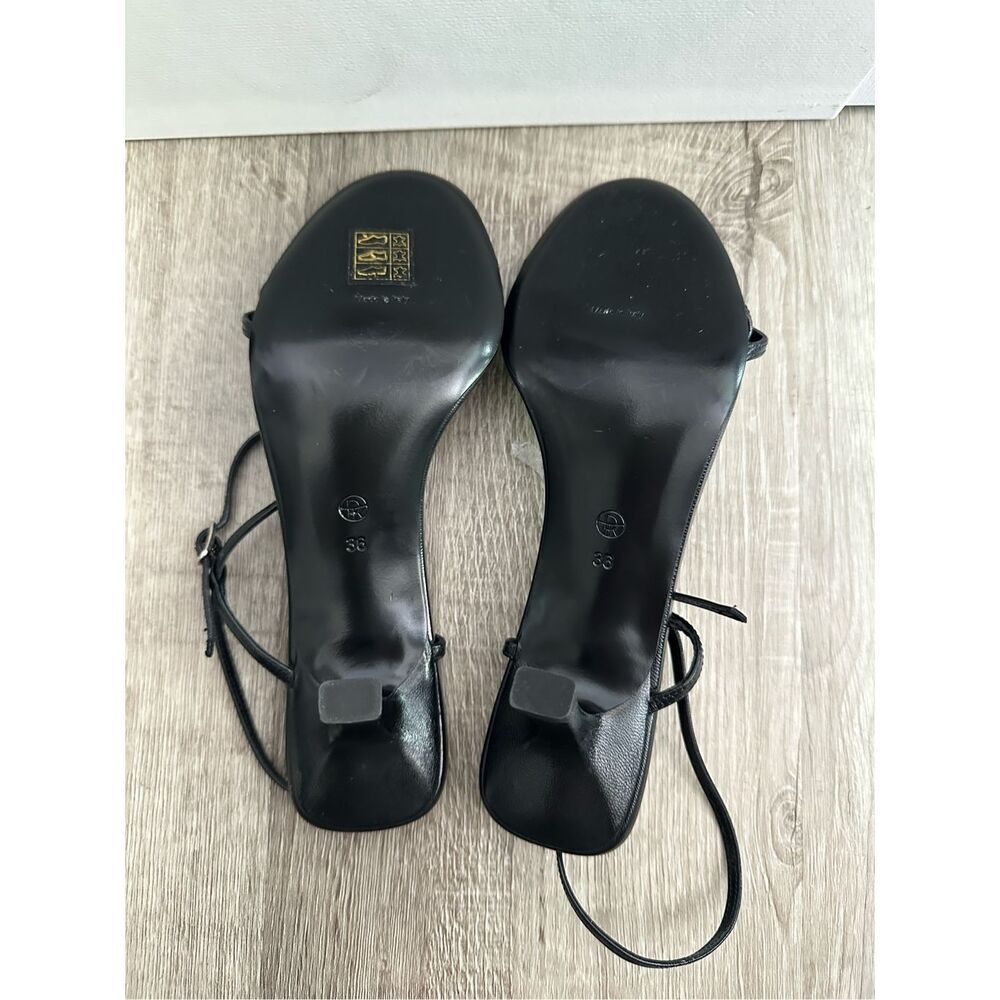 The Row Leather Strappy Heeled Bare Sandals Black Size 36 $890 - Picture 9 of 10